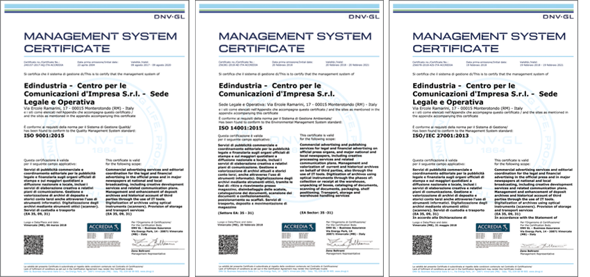 edindustria certificazioni
